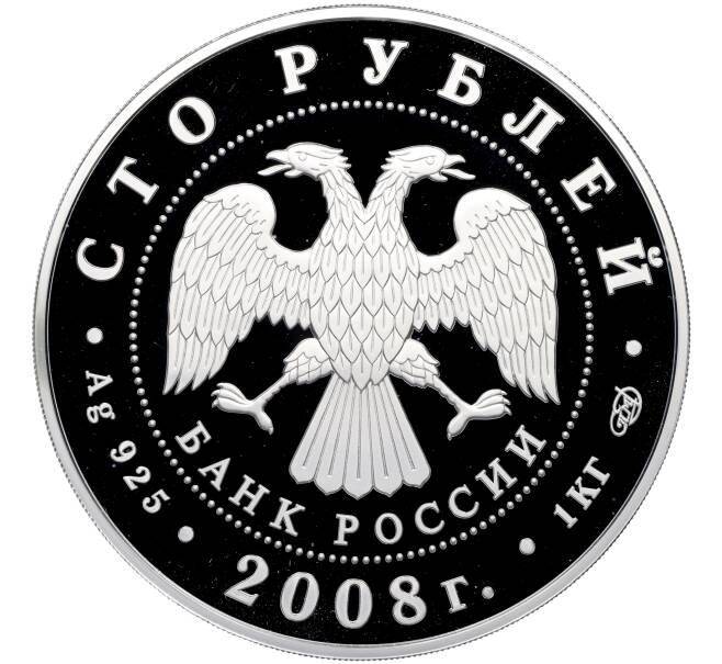 Монета 100 рублей 2008 года СПМД «Сохраним наш мир — Речной бобр» (Артикул: M1-65291) — Фото №2