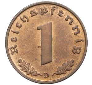 1 рейхспфенниг 1939 года D Германия — Фото №2