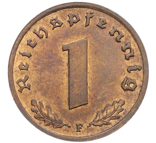 Монета 1 рейхспфенниг 1937 года F Германия (Артикул: K4-0674) — Фото №2