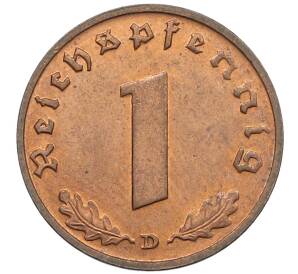 1 рейхспфенниг 1938 года D Германия — Фото №2