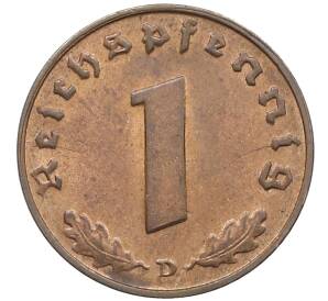 1 рейхспфенниг 1939 года D Германия — Фото №2