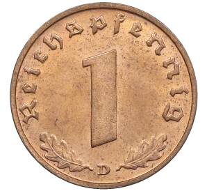 1 рейхспфенниг 1938 года D Германия — Фото №2