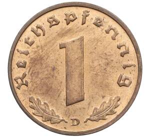 1 рейхспфенниг 1938 года D Германия — Фото №2