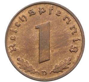 1 рейхспфенниг 1939 года D Германия — Фото №2