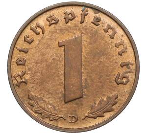 1 рейхспфенниг 1939 года D Германия — Фото №2