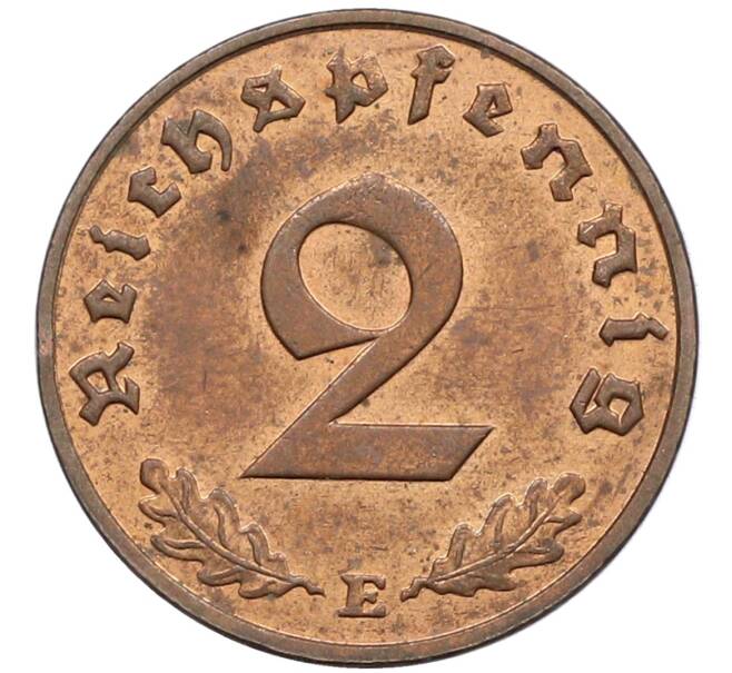 Монета 2 рейхспфеннига 1939 года E Германия (Артикул: K4-0703) — Фото №2