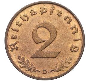 2 рейхспфеннига 1938 года D Германия — Фото №2