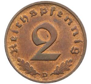 2 рейхспфеннига 1939 года D Германия — Фото №2