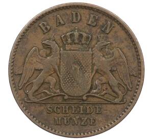 1 крейцер 1866 года Баден — Фото №2