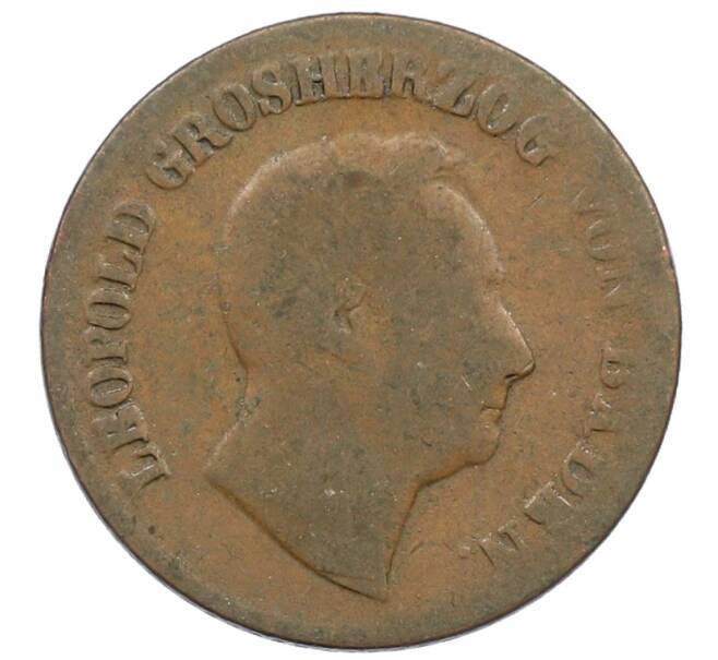 Монета 1 крейцер 1849 года Баден (Артикул: K10-7522) — Фото №2