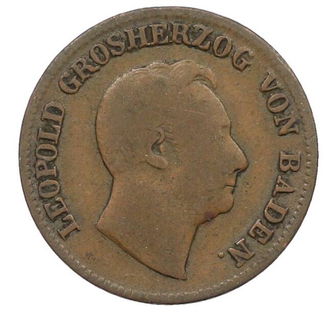 Монета 1 крейцер 1849 года Баден (Артикул: K10-7525) — Фото №2