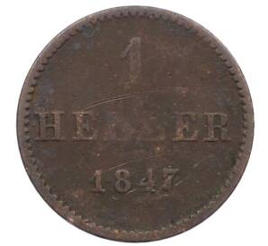 1 геллер 1847 года Франкфурт — Фото №1