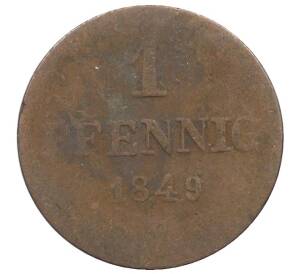 1 пфенниг 1849 года Саксония — Фото №1