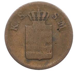 1 пфенниг 1849 года Саксония — Фото №2