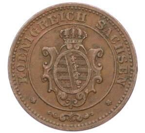 2 пфеннига 1869 года B Саксония — Фото №2