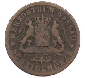 1 крейцер 1860 года Нассау — Фото №2