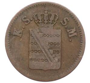 1 пфенниг 1851 года Саксония — Фото №2