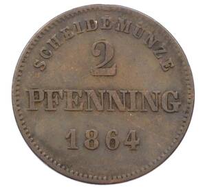 2 пфеннига 1864 года Бавария — Фото №1
