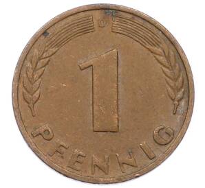 1 пфенниг 1949 года D Западная Германия (ФРГ) — Фото №1