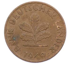 1 пфенниг 1949 года D Западная Германия (ФРГ) — Фото №2