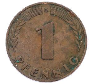 1 пфенниг 1948 года D Западная Германия (ФРГ) — Фото №1