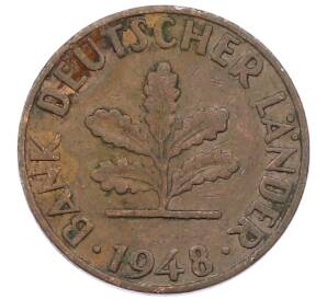 1 пфенниг 1948 года D Западная Германия (ФРГ) — Фото №2