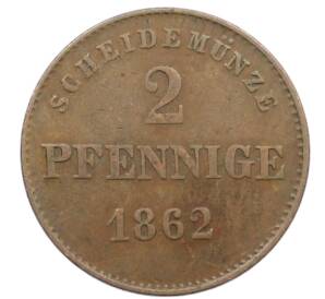 2 пфеннига 1862 года Саксен-Мейнинген — Фото №1