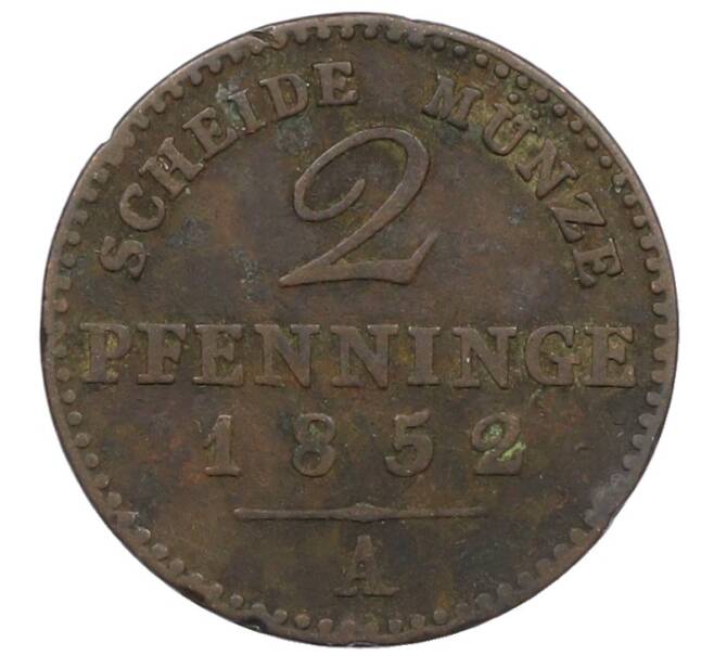 Монета 2 пфеннига 1852 года Пруссия (Артикул: K10-7621) — Фото №1
