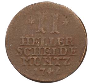 2 геллера 1742 года Гессен-Кассель — Фото №1