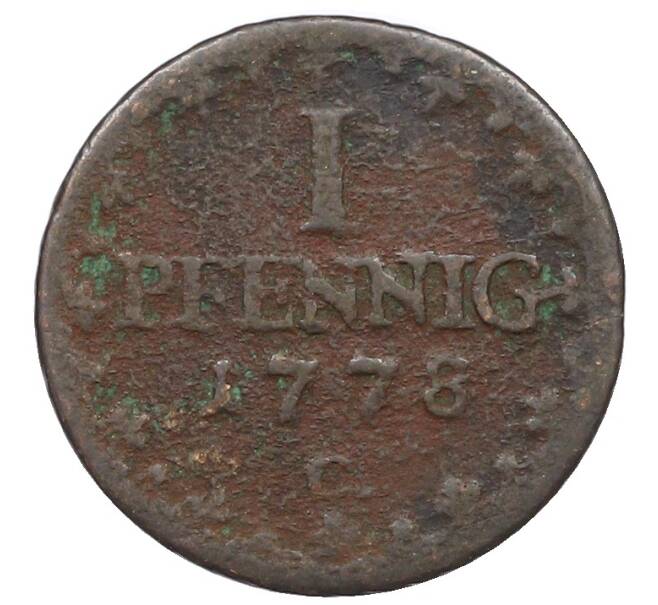 Монета 1 пфенниг 1778 года Саксония (Артикул: K10-7628) — Фото №1
