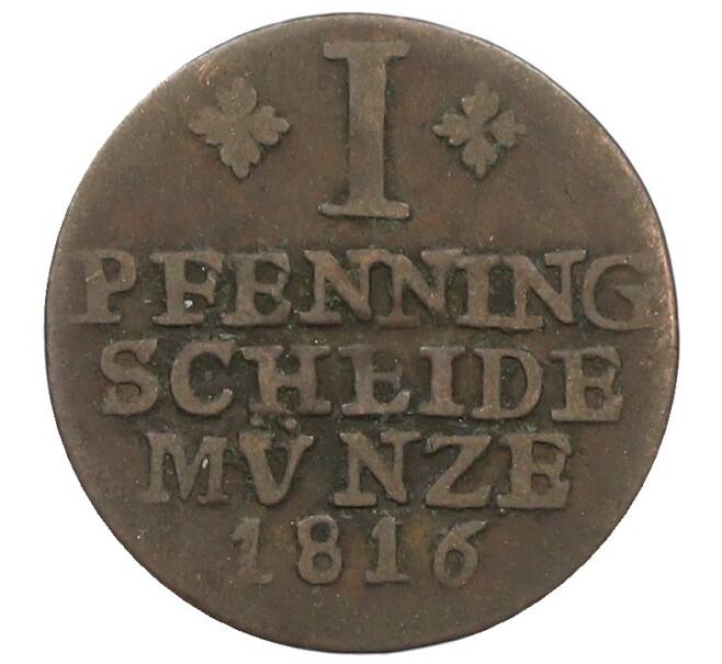 Монета 1 пфенниг 1816 года Брауншвейг (Артикул: K10-7638) — Фото №1