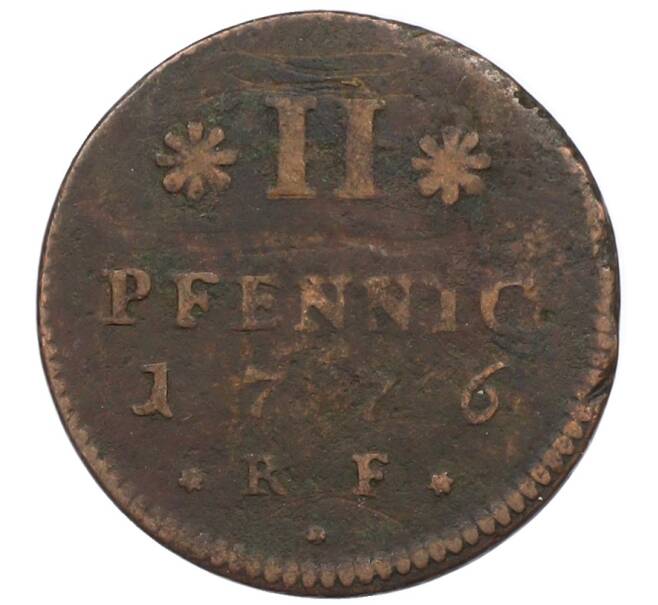 Монета 2 пфеннига 1776 года Гессен-Дармштадт (Артикул: K10-7639) — Фото №1