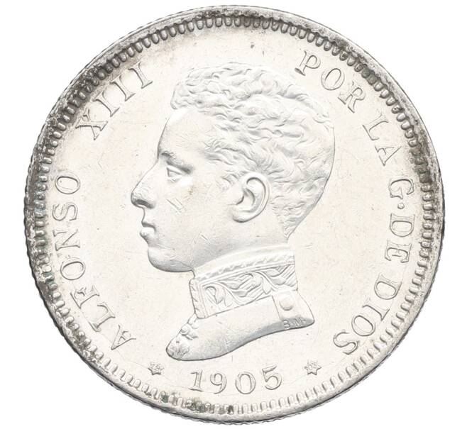 Монета 2 песеты 1905 года Испания (Артикул: K4-0747) — Фото №1