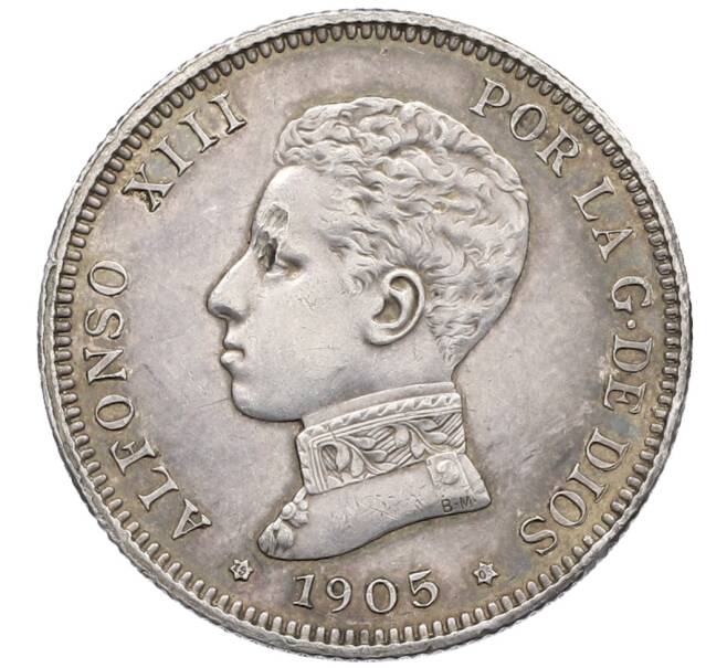 Монета 2 песеты 1905 года Испания (Артикул: K4-0749) — Фото №1
