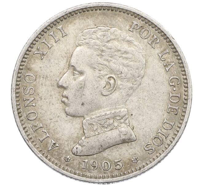 Монета 2 песеты 1905 года Испания (Артикул: K4-0751) — Фото №1