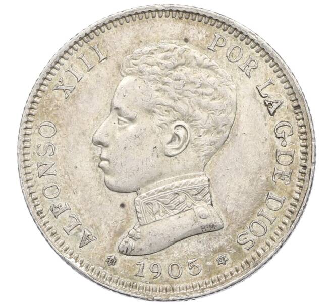 Монета 2 песеты 1905 года Испания (Артикул: K4-0752) — Фото №1