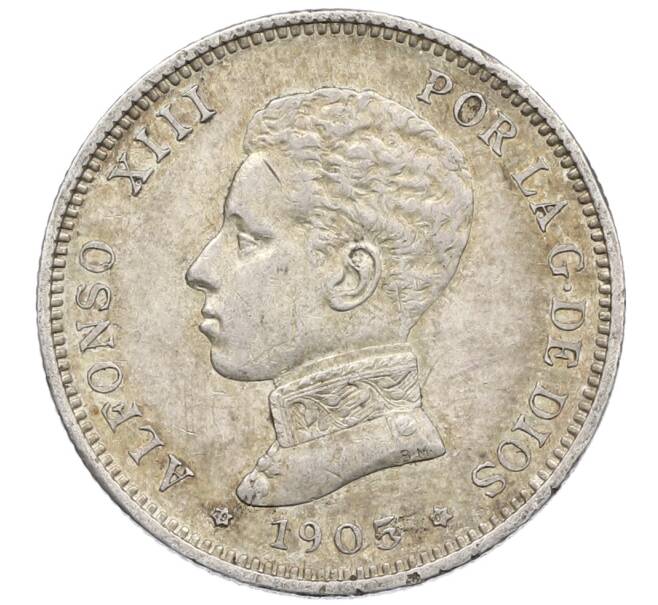 Монета 2 песеты 1905 года Испания (Артикул: K4-0753) — Фото №1