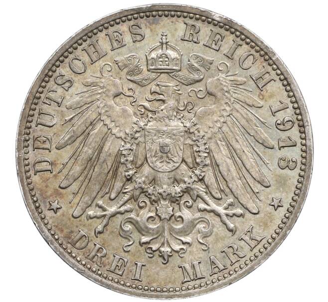 Монета 3 марки 1913 года Германия (Саксония) «100 лет Битве народов» (Артикул: K4-0774) — Фото №2
