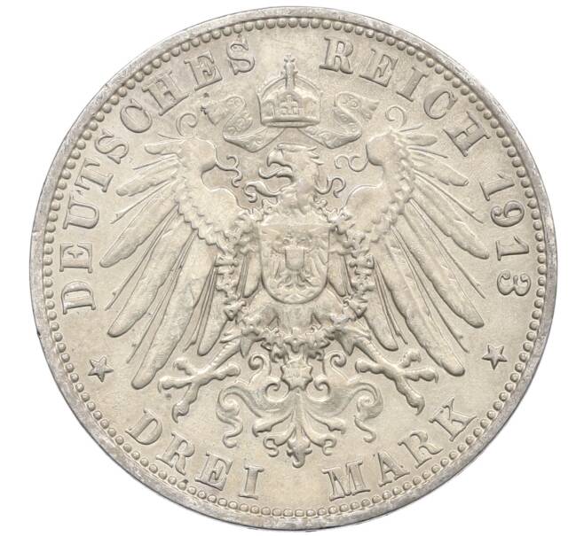 Монета 3 марки 1913 года Германия (Саксония) «100 лет Битве народов» (Артикул: K4-0775) — Фото №2