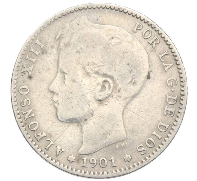 Монета 1 песета 1901 года Испания (Артикул: K4-0822) — Фото №1