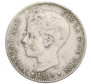 1 песета 1900 года Испания — Фото №1