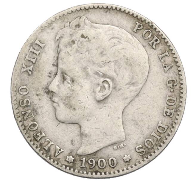 Монета 1 песета 1900 года Испания (Артикул: K4-0826) — Фото №1
