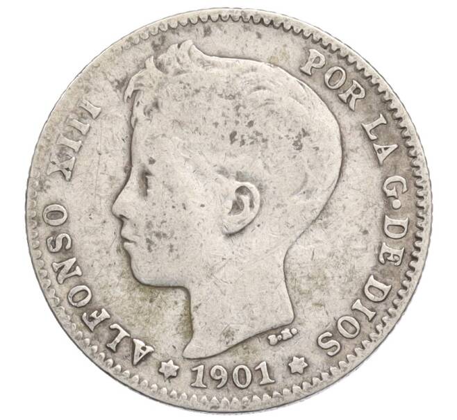 Монета 1 песета 1901 года Испания (Артикул: K4-0828) — Фото №1