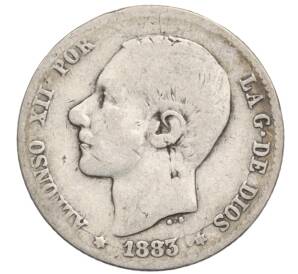 1 песета 1883 года Испания — Фото №1