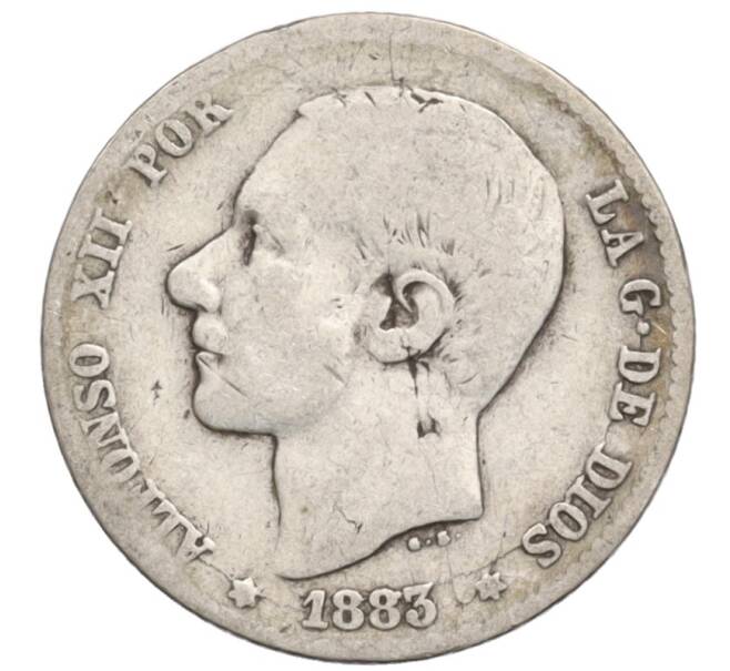 Монета 1 песета 1883 года Испания (Артикул: K4-0833) — Фото №1
