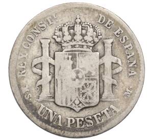 1 песета 1883 года Испания — Фото №2
