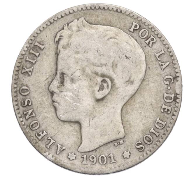 Монета 1 песета 1901 года Испания (Артикул: K4-0835) — Фото №1