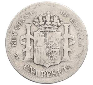 1 песета 1876 года Испания — Фото №2