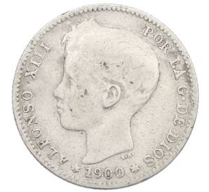 1 песета 1900 года Испания — Фото №2