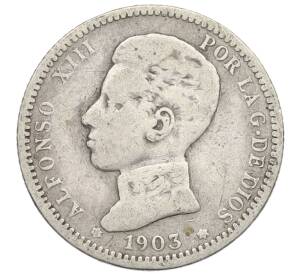 1 песета 1903 года Испания — Фото №2